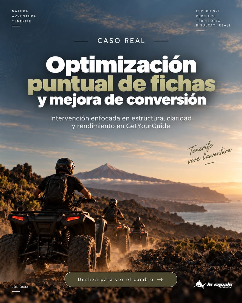 Caso real JLD Quad: optimización de fichas en GetYourGuide